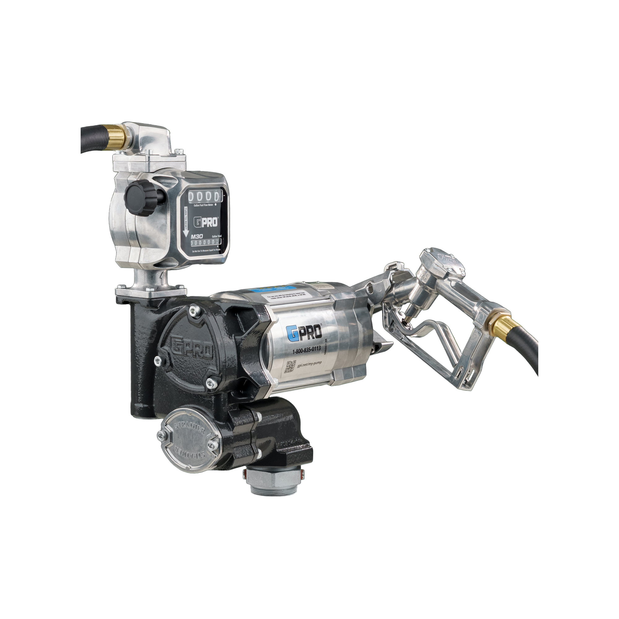 20 GPM 115V AC Fuel Transfer Pump with 5-30 GPM Meter, Manual Unleaded Nozzle